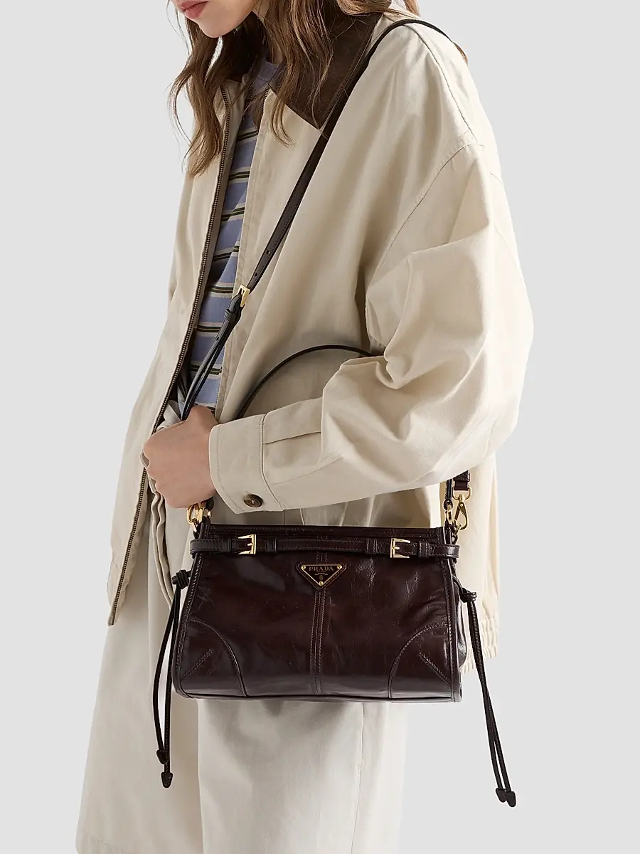 Prada Women's Bonnie Small Leather Top Handle Bag | Thumbnail 3 Prada Women's Bonnie Small Leather Top Handle Bag | Thumbnail 3