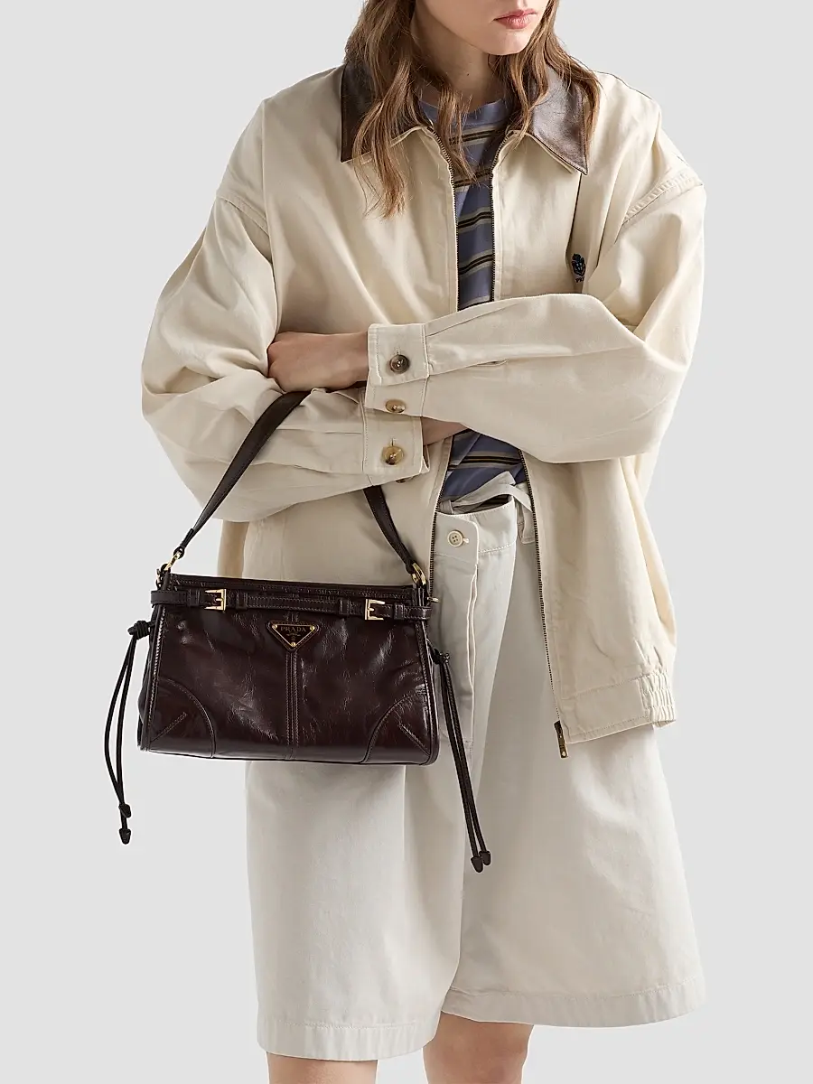 Prada Women's Bonnie Small Leather Top Handle Bag | Thumbnail 4 Prada Women's Bonnie Small Leather Top Handle Bag | Thumbnail 4