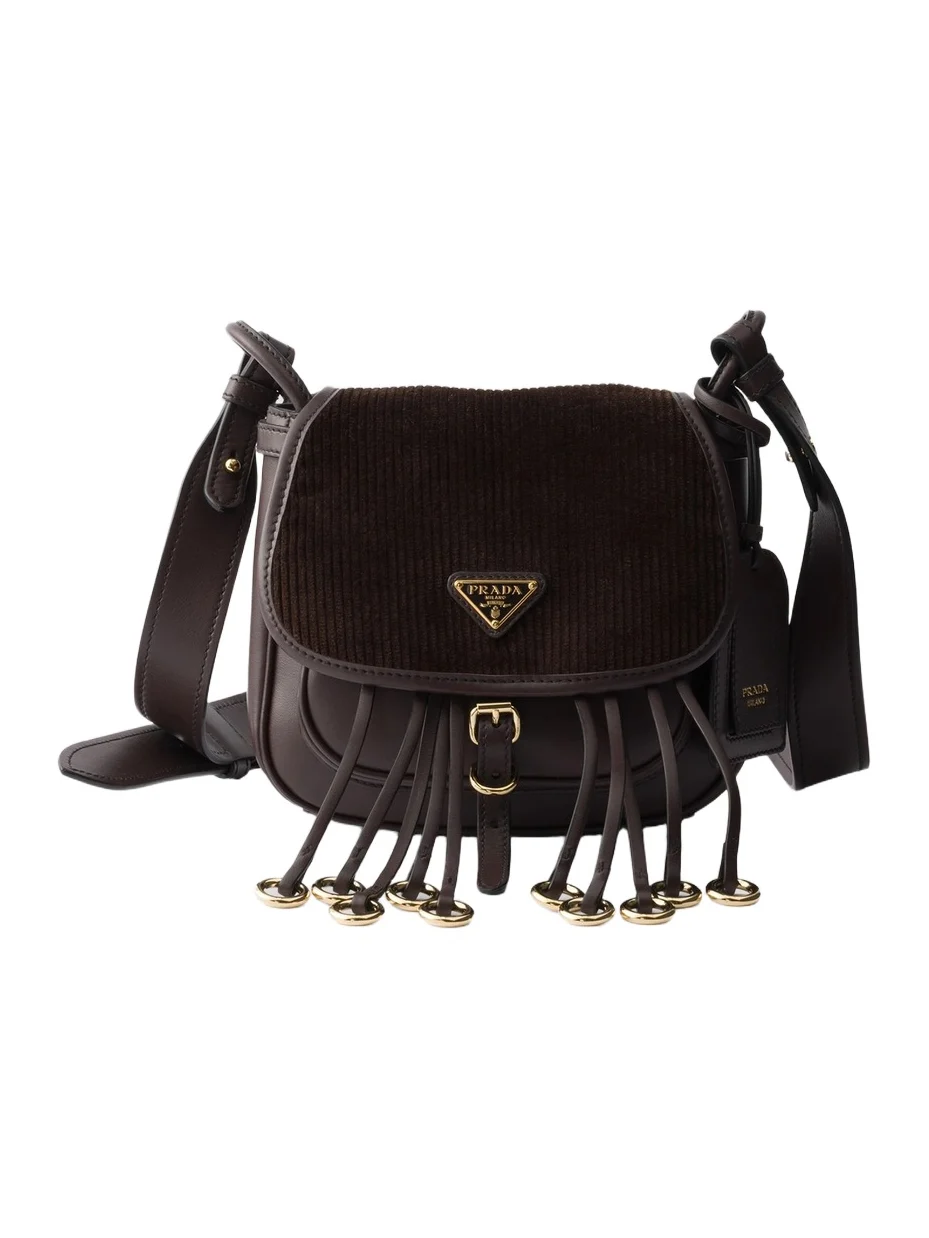 Women's Corsaire Corduroy and Leather Mini Shoulder Bag Women's Corsaire Corduroy and Leather Mini Shoulder Bag