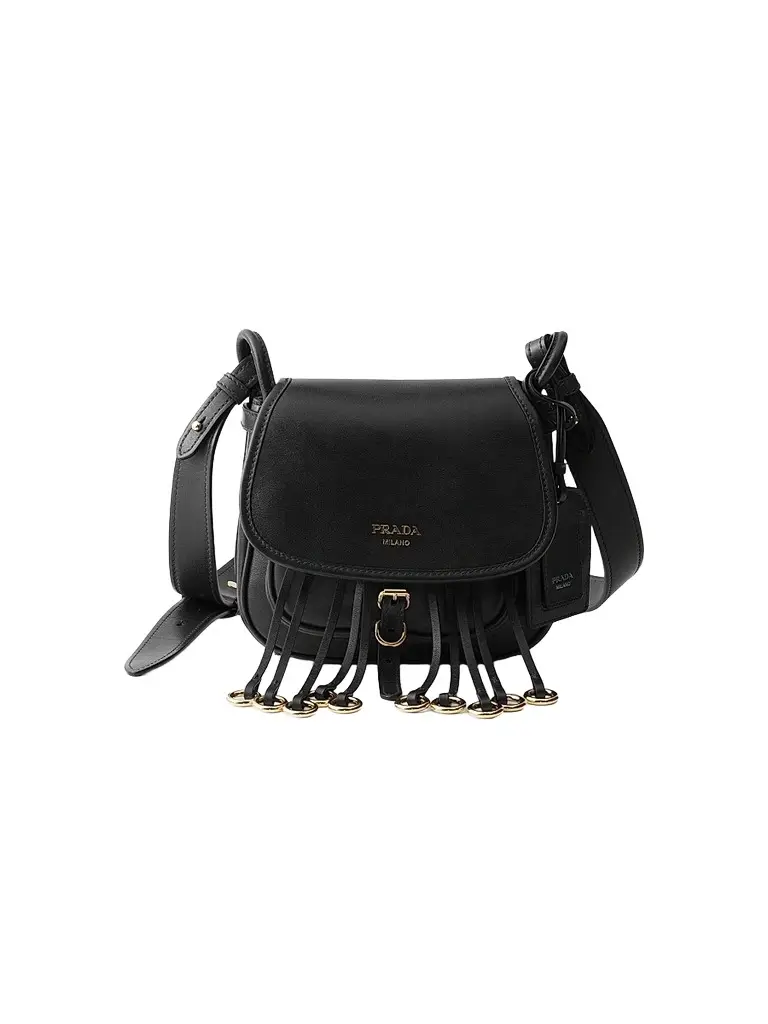 Prada Women's Corsaire Aged Leather Mini Shoulder Bag - Black | Image 1 Prada Women's Corsaire Aged Leather Mini Shoulder Bag - Black | Image 1