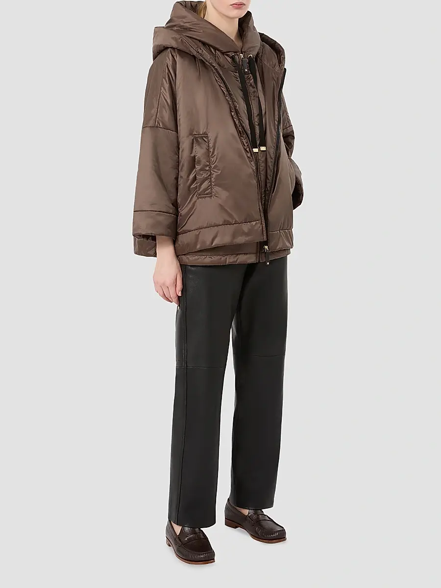 Max Mara Women's Padded Hooded Gilet in Water Repellent Canvas | Thumbnail 2 Max Mara Women's Padded Hooded Gilet in Water Repellent Canvas | Thumbnail 2