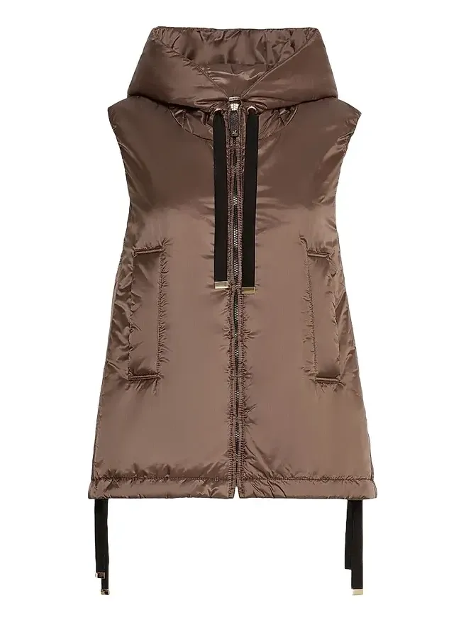 Max Mara Women's Padded Hooded Gilet in Water Repellent Canvas