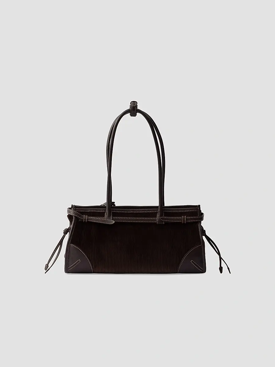 Prada Women's Bonnie Medium Corduroy and Leather Top Handle Bag | Thumbnail 5 Prada Women's Bonnie Medium Corduroy and Leather Top Handle Bag | Thumbnail 5