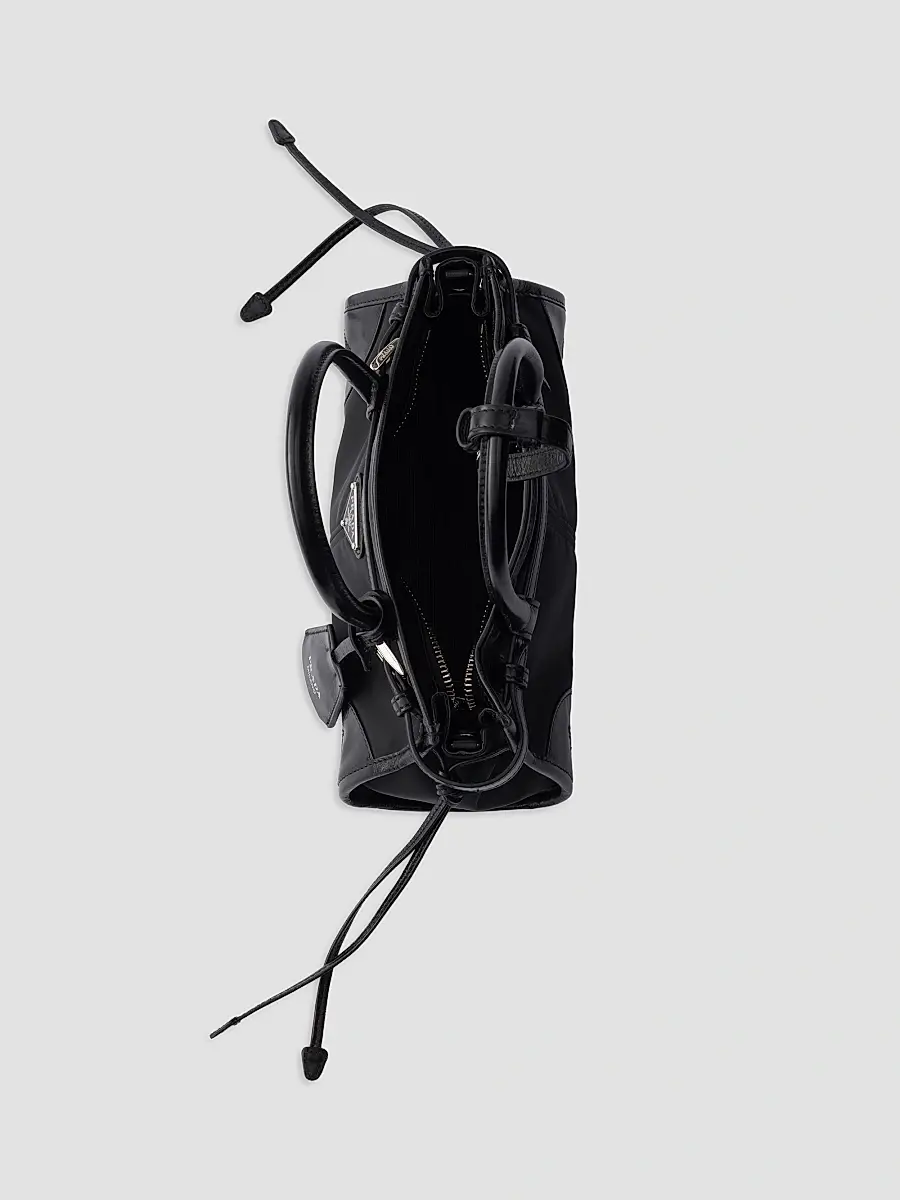 Prada Women's Bonnie Small Re-Nylon and Leather Top Handle Bag | Thumbnail 4 Prada Women's Bonnie Small Re-Nylon and Leather Top Handle Bag | Thumbnail 4