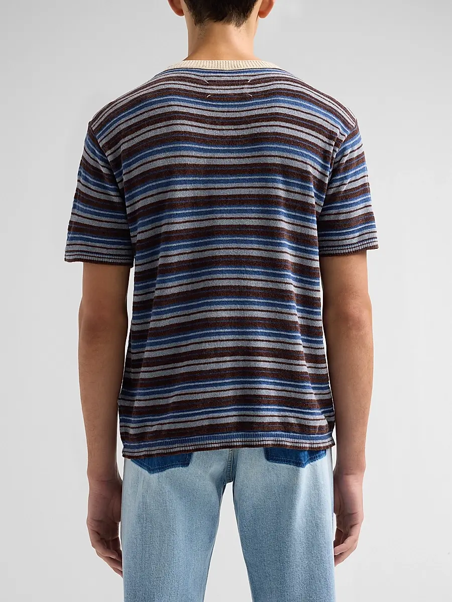 Maison Margiela Men's Striped Knit Crewneck T-Shirt | Thumbnail 3 Maison Margiela Men's Striped Knit Crewneck T-Shirt | Thumbnail 3