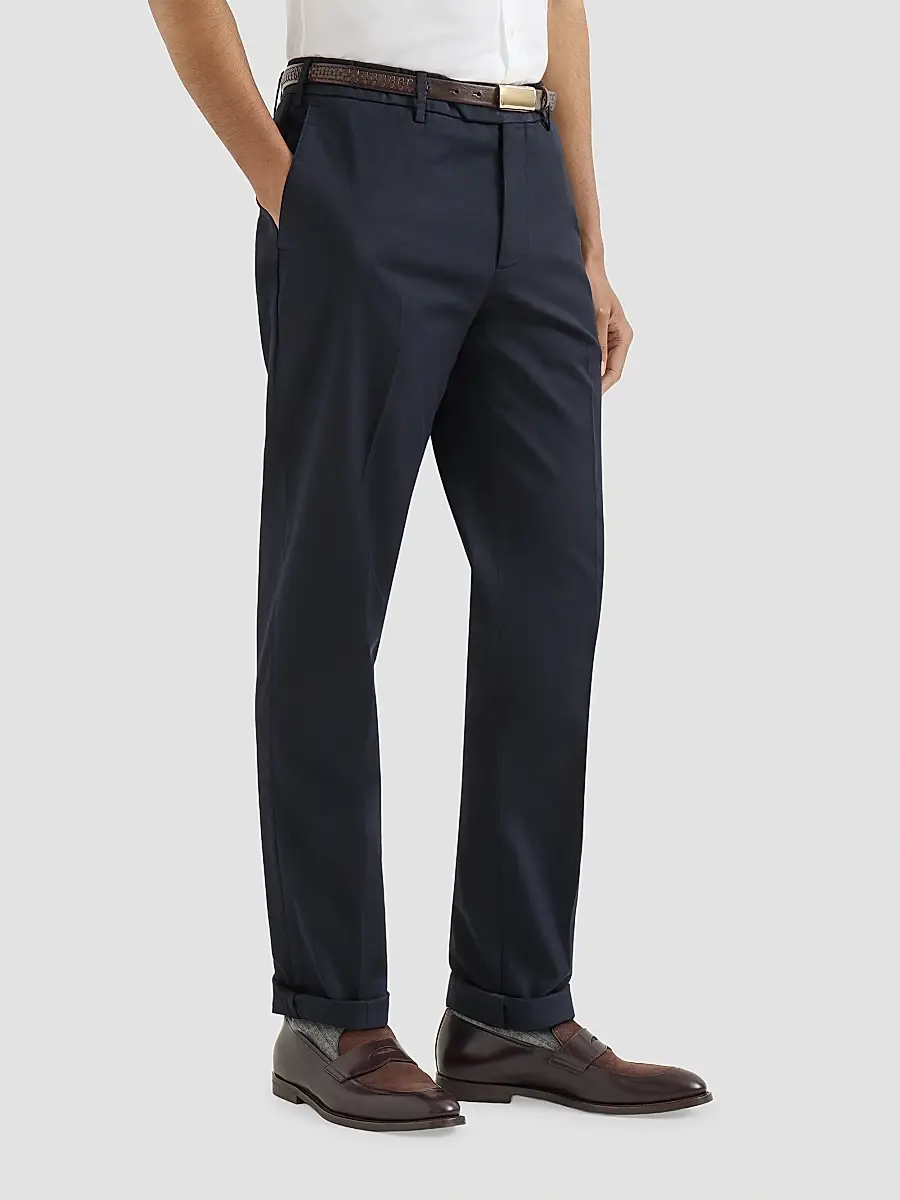 Brunello Cucinelli Men's Garment Dyed Italian Fit Trousers | Thumbnail 2 Brunello Cucinelli Men's Garment Dyed Italian Fit Trousers | Thumbnail 2