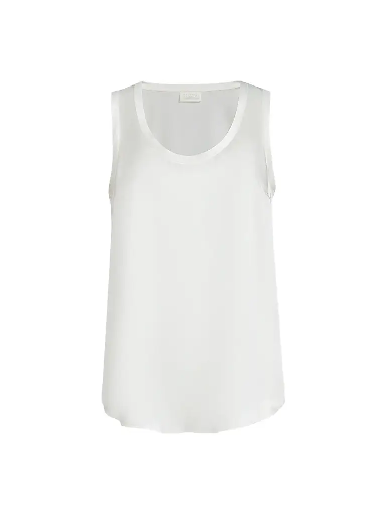 Brunello Cucinelli Women's Stretch Silk Satin Top - White | Image 1 Brunello Cucinelli Women's Stretch Silk Satin Top - White | Image 1