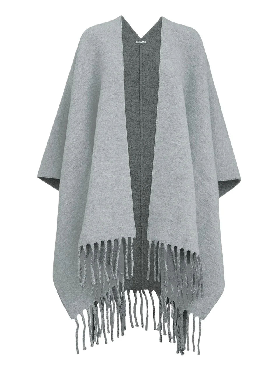 Women's Wool and Cashmere Double Knit Reversible Poncho Women's Wool and Cashmere Double Knit Reversible Poncho