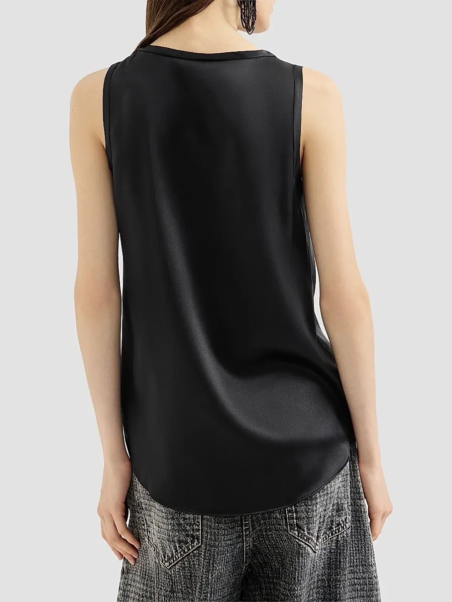 Brunello Cucinelli Women's Stretch Silk Satin Top | Thumbnail 3 Brunello Cucinelli Women's Stretch Silk Satin Top | Thumbnail 3