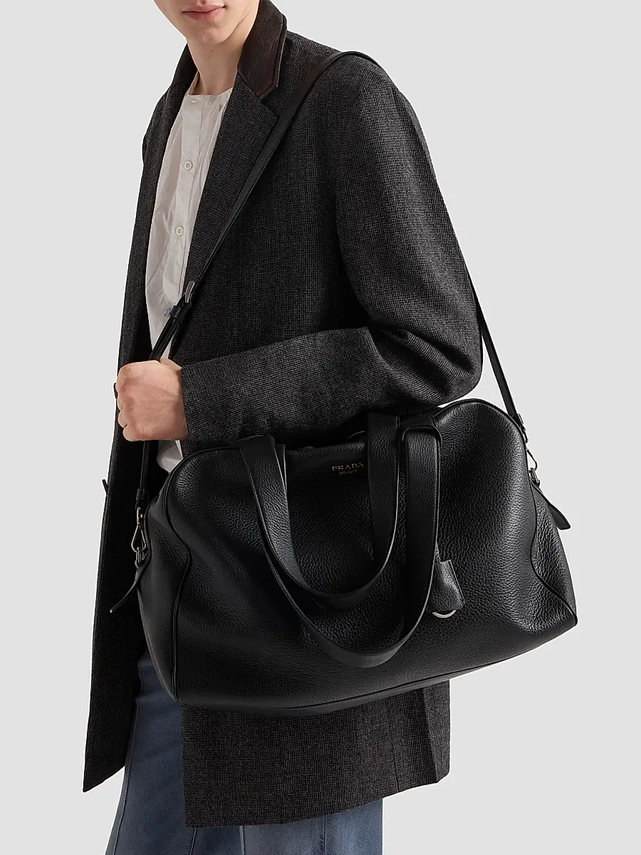 Prada Men's Leather Duffel Bag | Thumbnail 2 Prada Men's Leather Duffel Bag | Thumbnail 2
