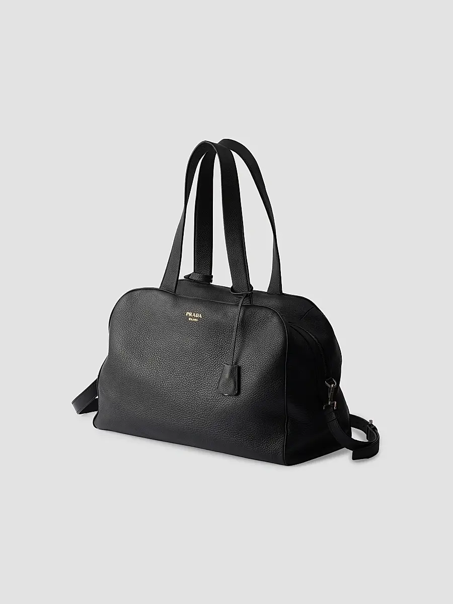 Prada Men's Leather Duffel Bag | Thumbnail 3 Prada Men's Leather Duffel Bag | Thumbnail 3