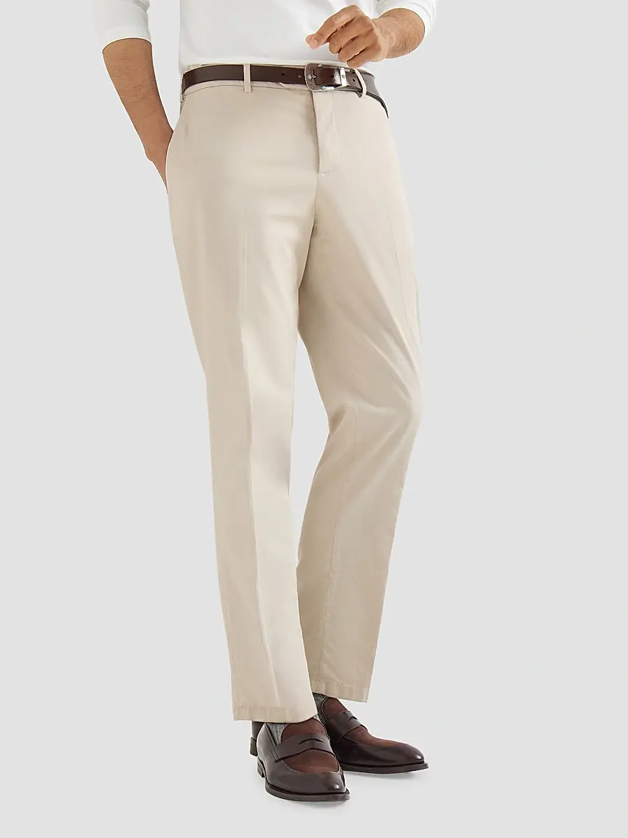 Brunello Cucinelli Men's Garment Dyed Italian Fit Trousers | Thumbnail 4 Brunello Cucinelli Men's Garment Dyed Italian Fit Trousers | Thumbnail 4