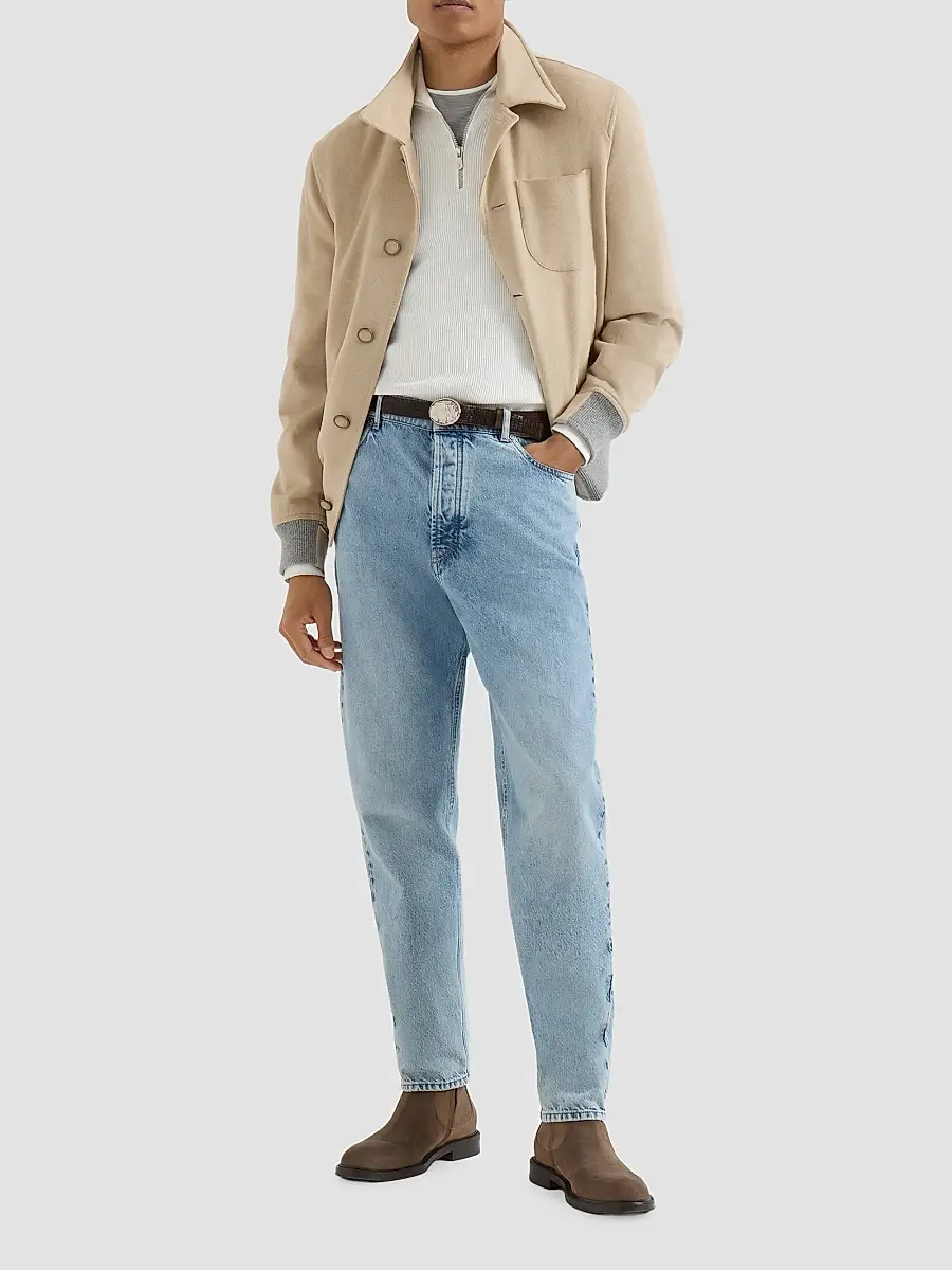 Brunello Cucinelli Men's Silk and Cotton Lightweight Jersey Crew-Neck T Shirt | Thumbnail 6 Brunello Cucinelli Men's Silk and Cotton Lightweight Jersey Crew-Neck T Shirt | Thumbnail 6