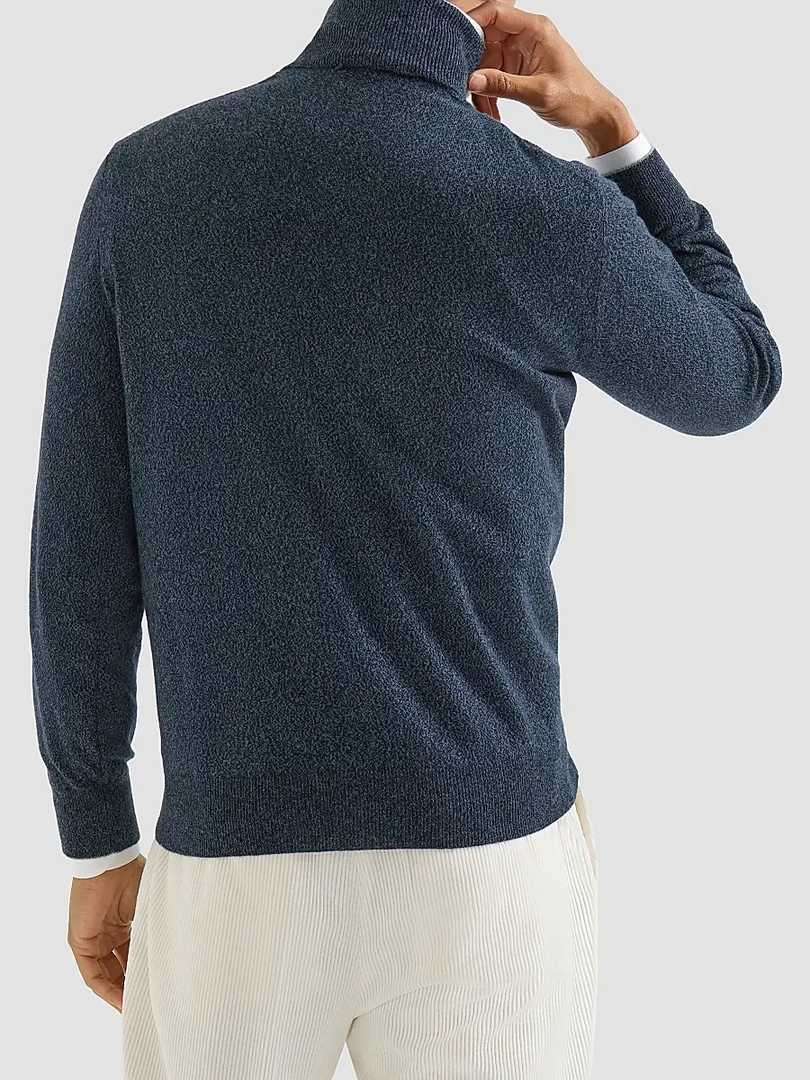 Brunello Cucinelli Men's Mouliné Cashmere Turtleneck Sweater | Thumbnail 3 Brunello Cucinelli Men's Mouliné Cashmere Turtleneck Sweater | Thumbnail 3