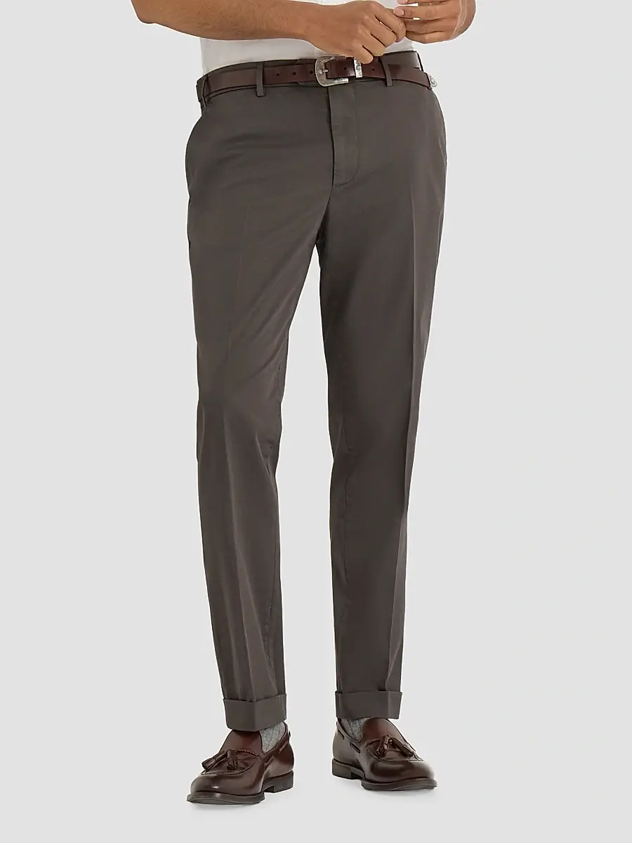 Brunello Cucinelli Men's Garment Dyed Italian Fit Trousers | Thumbnail 2 Brunello Cucinelli Men's Garment Dyed Italian Fit Trousers | Thumbnail 2