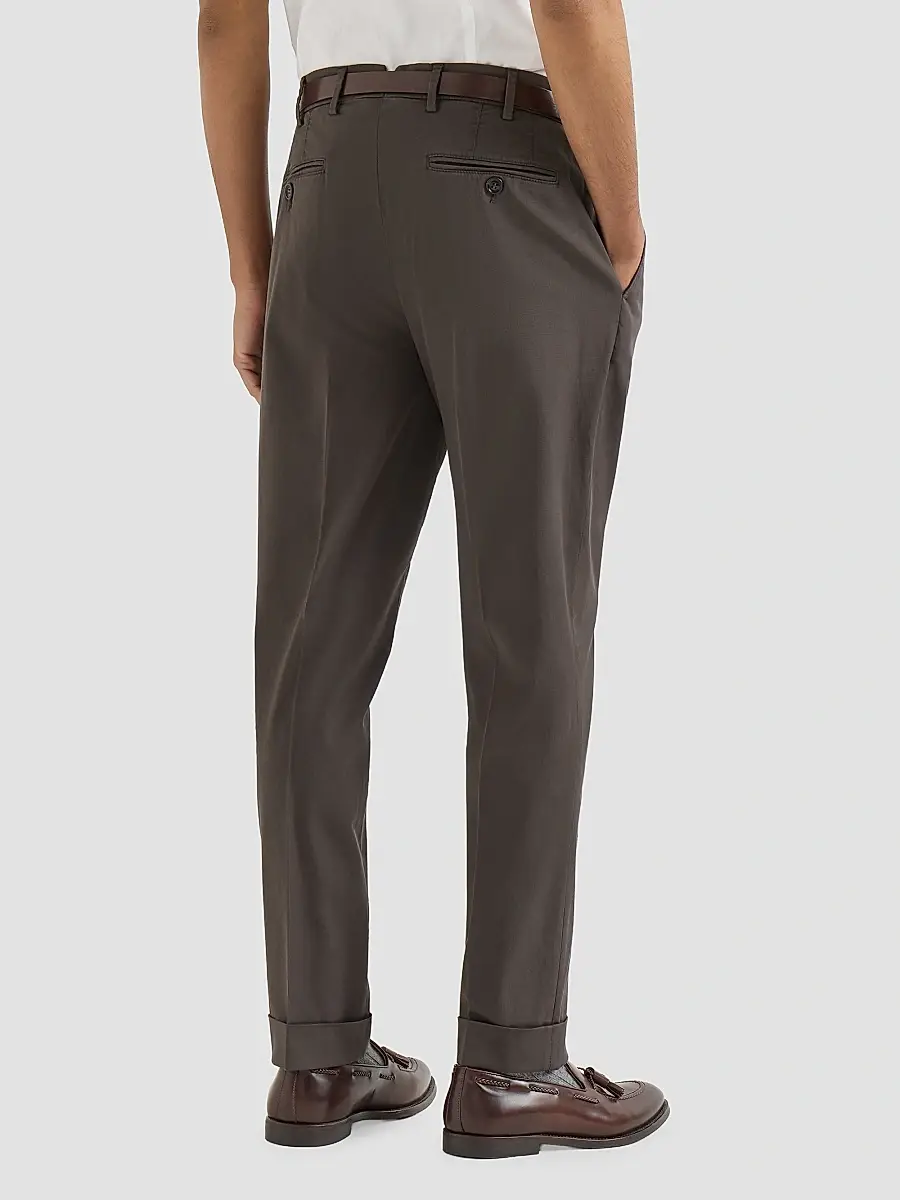 Brunello Cucinelli Men's Garment Dyed Italian Fit Trousers | Thumbnail 4 Brunello Cucinelli Men's Garment Dyed Italian Fit Trousers | Thumbnail 4