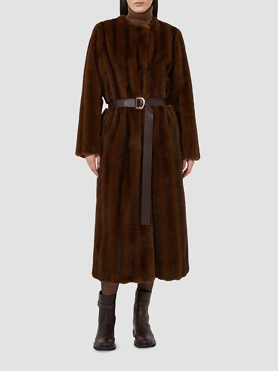 Max Mara Women's Fluffy Textured Long Coat | Thumbnail 3 Max Mara Women's Fluffy Textured Long Coat | Thumbnail 3