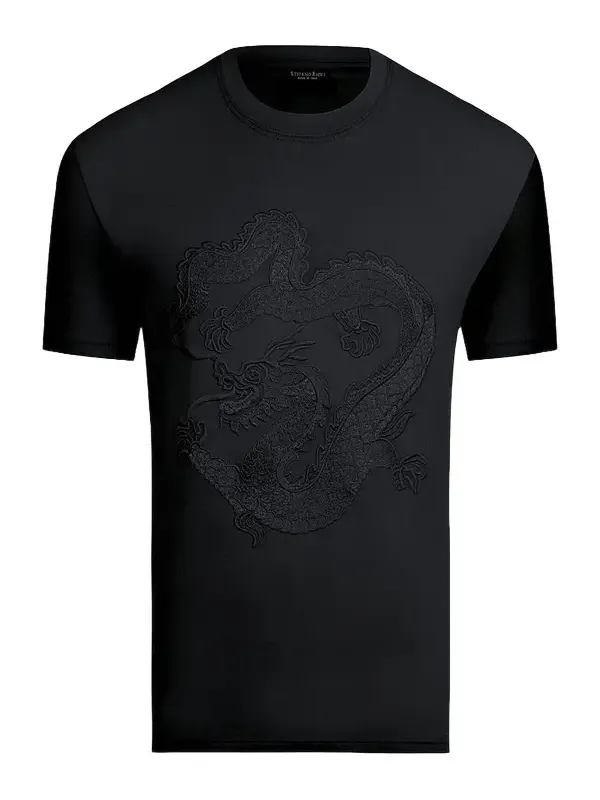 Men's Dragon Embroidered Design T-Shirt Men's Dragon Embroidered Design T-Shirt