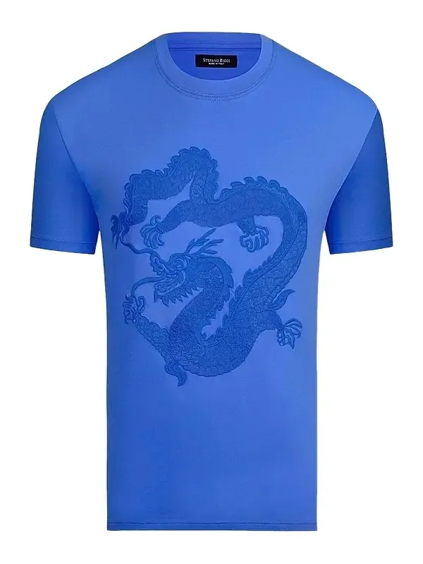 Men's Dragon Embroidered Design T-Shirt Men's Dragon Embroidered Design T-Shirt