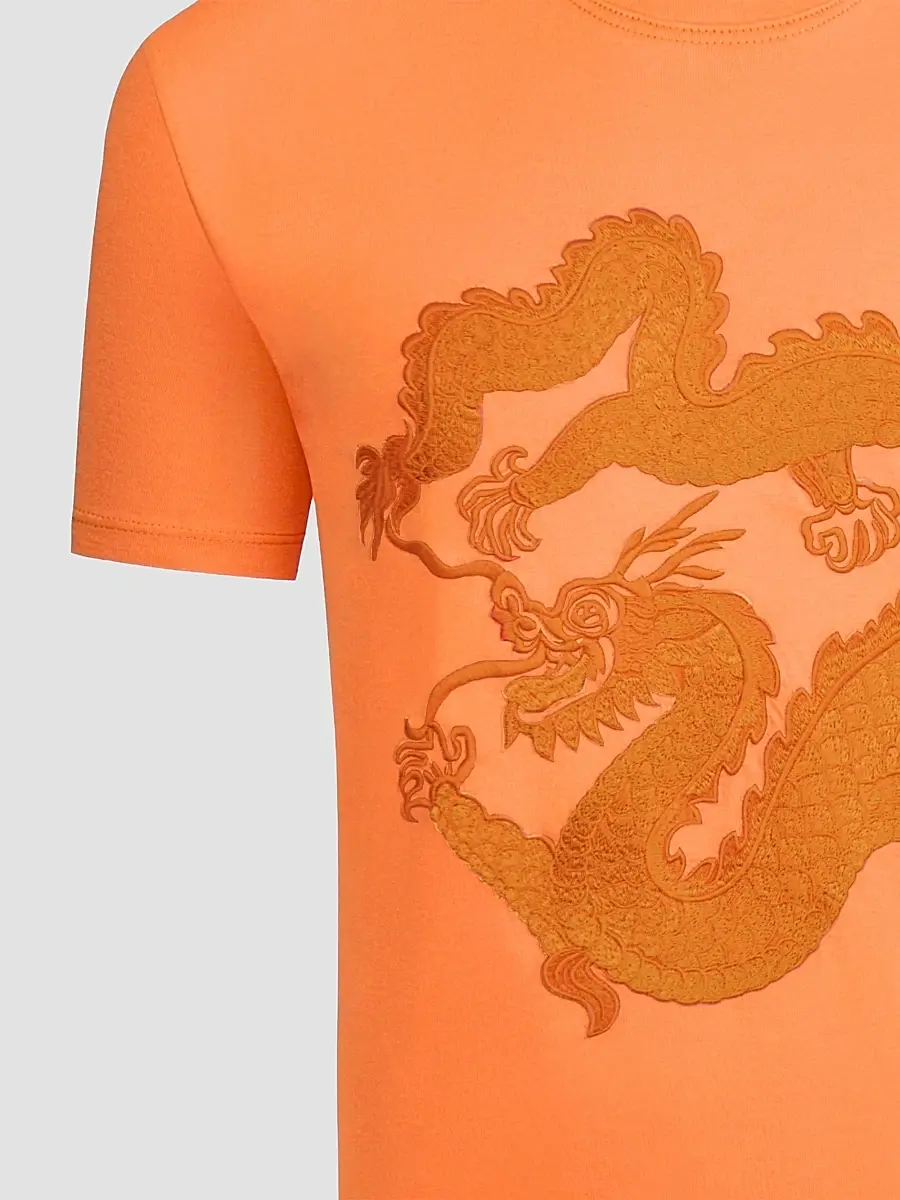Stefano Ricci Men's Dragon Embroidered Design T-Shirt | Thumbnail 2 Stefano Ricci Men's Dragon Embroidered Design T-Shirt | Thumbnail 2