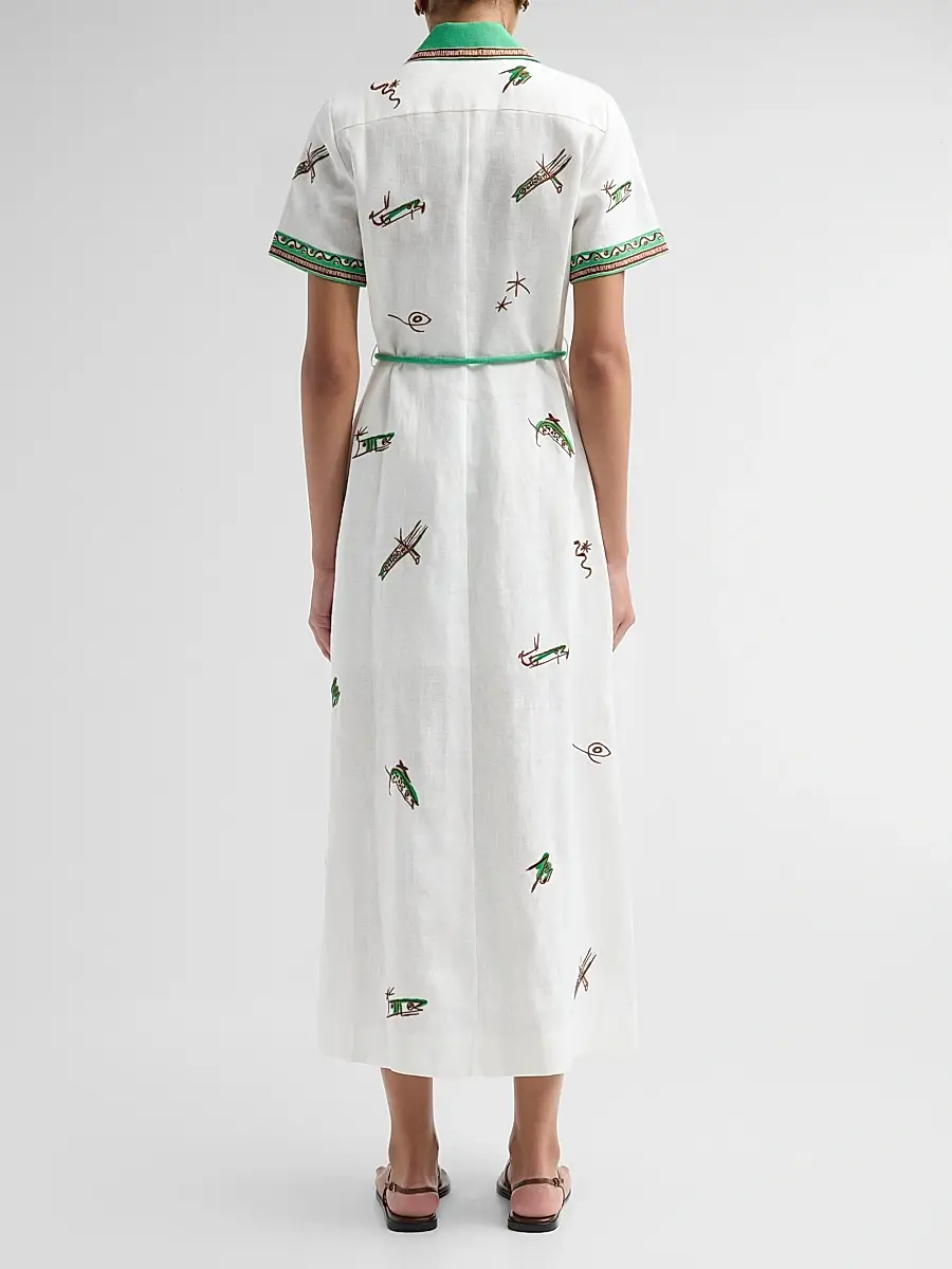 ALÉMAIS Women's Wanda Embroidered Linen Midi Shirtdress | Thumbnail 3 ALÉMAIS Women's Wanda Embroidered Linen Midi Shirtdress | Thumbnail 3