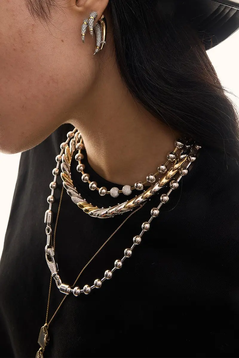 Rainbow K Diamond Ball Necklace | Thumbnail 3