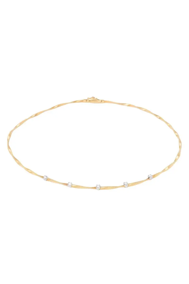 MARCO BICEGO Diamond Marrakech Twisted Coil Station Necklace