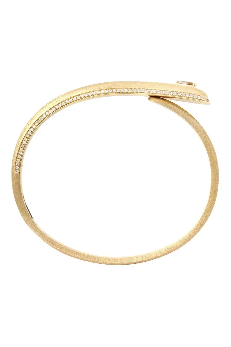 Rainbow K Diamond Pear Prestige Brush Bangle Bracelet | Thumbnail 4