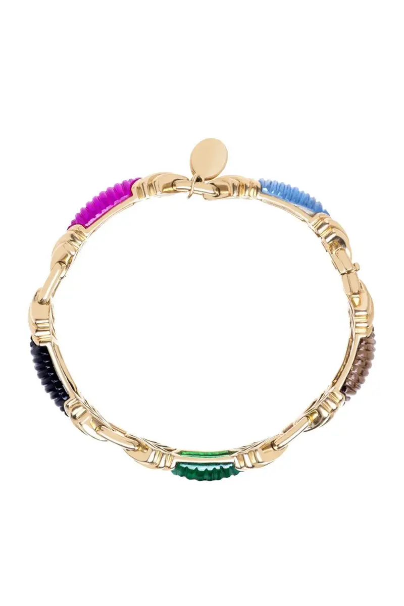 Rainbow K Onyx Emerald Tourmaline Cleopatra Bangle Bracelet | Thumbnail 3