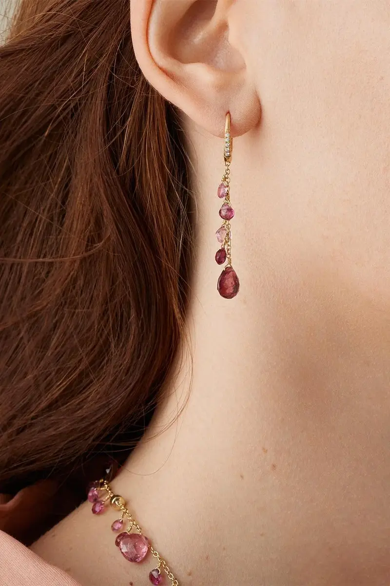 MARCO BICEGO Pink Tourmaline Diamond Paradise Drop Earrings | Thumbnail 2 MARCO BICEGO Pink Tourmaline Diamond Paradise Drop Earrings | Thumbnail 2
