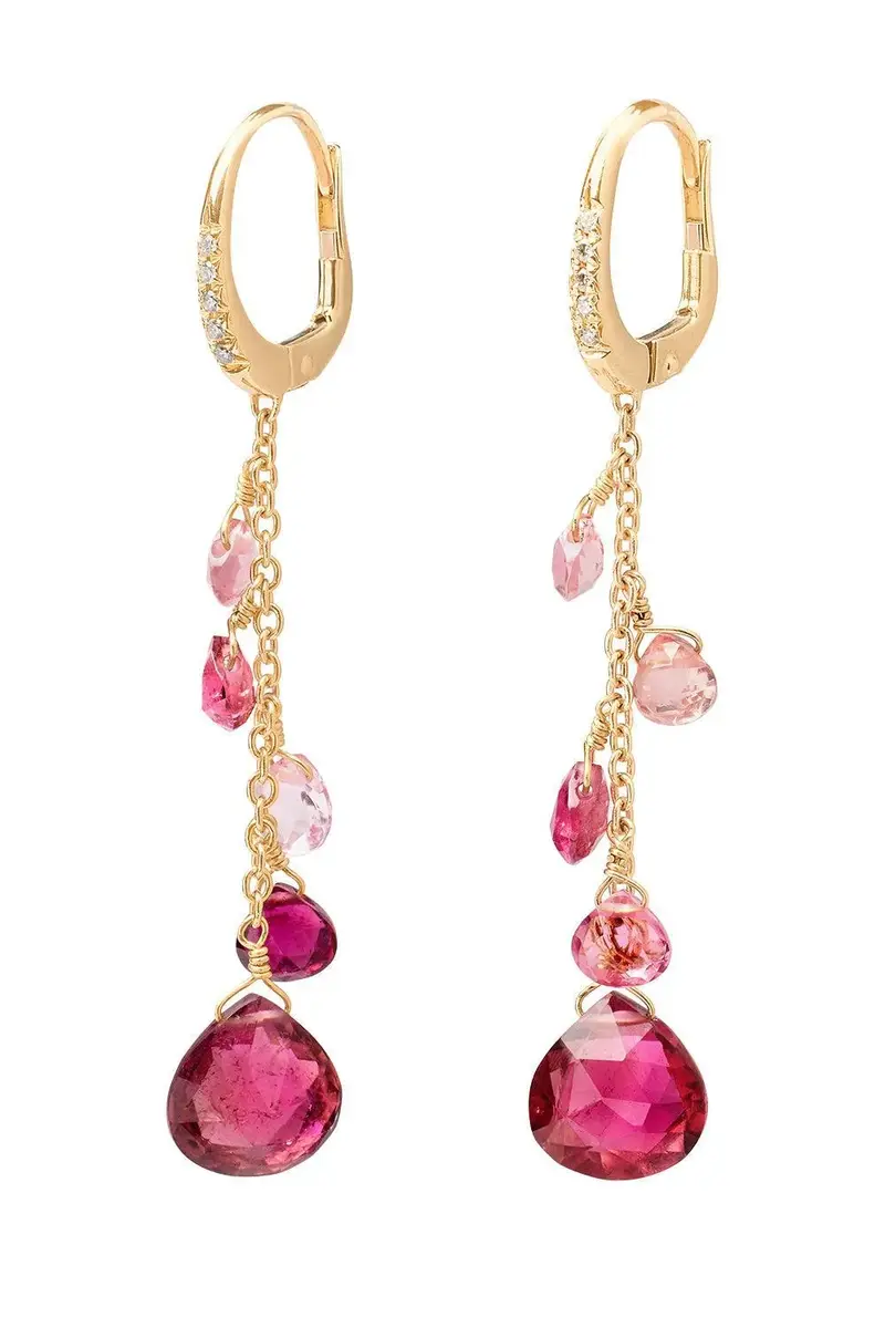 MARCO BICEGO Pink Tourmaline Diamond Paradise Drop Earrings | Image 1 MARCO BICEGO Pink Tourmaline Diamond Paradise Drop Earrings | Image 1