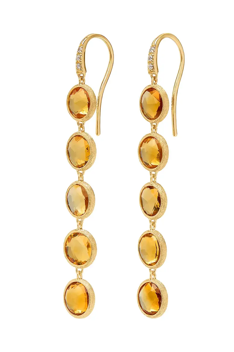 MARCO BICEGO Yellow Quartz Diamond Drop Earrings | Image 1 MARCO BICEGO Yellow Quartz Diamond Drop Earrings | Image 1