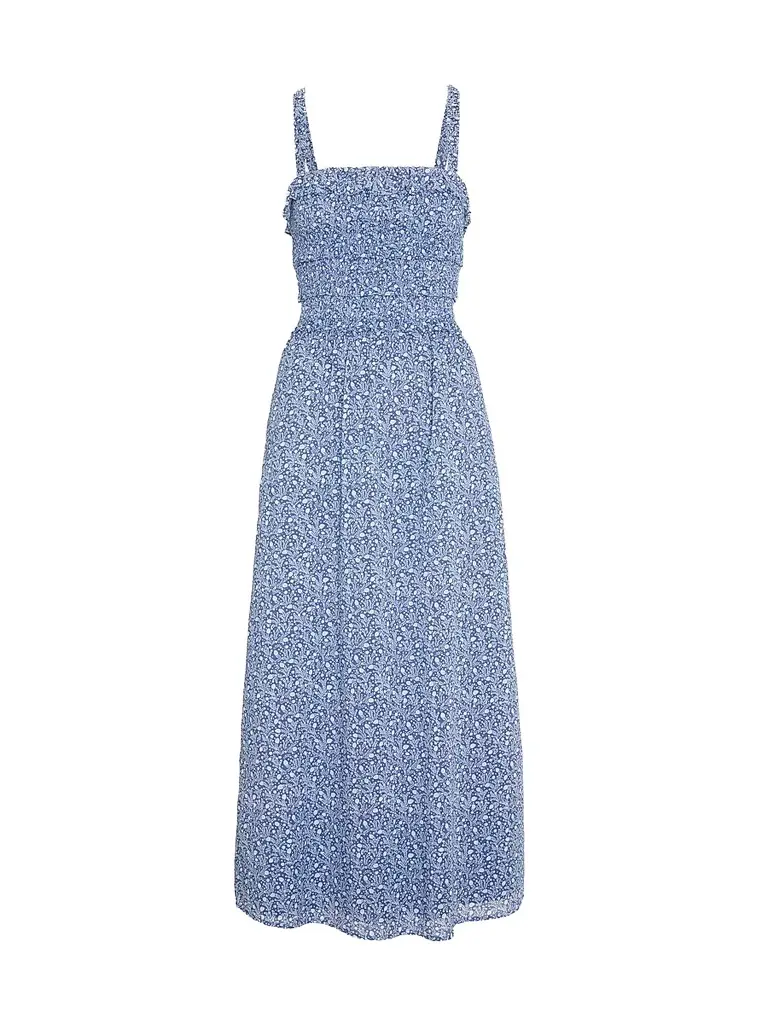 Hill House Home Women's The Analiese Nap Dress - Ditsy Thistle Blue | Image 1 Hill House Home Women's The Analiese Nap Dress - Ditsy Thistle Blue | Image 1