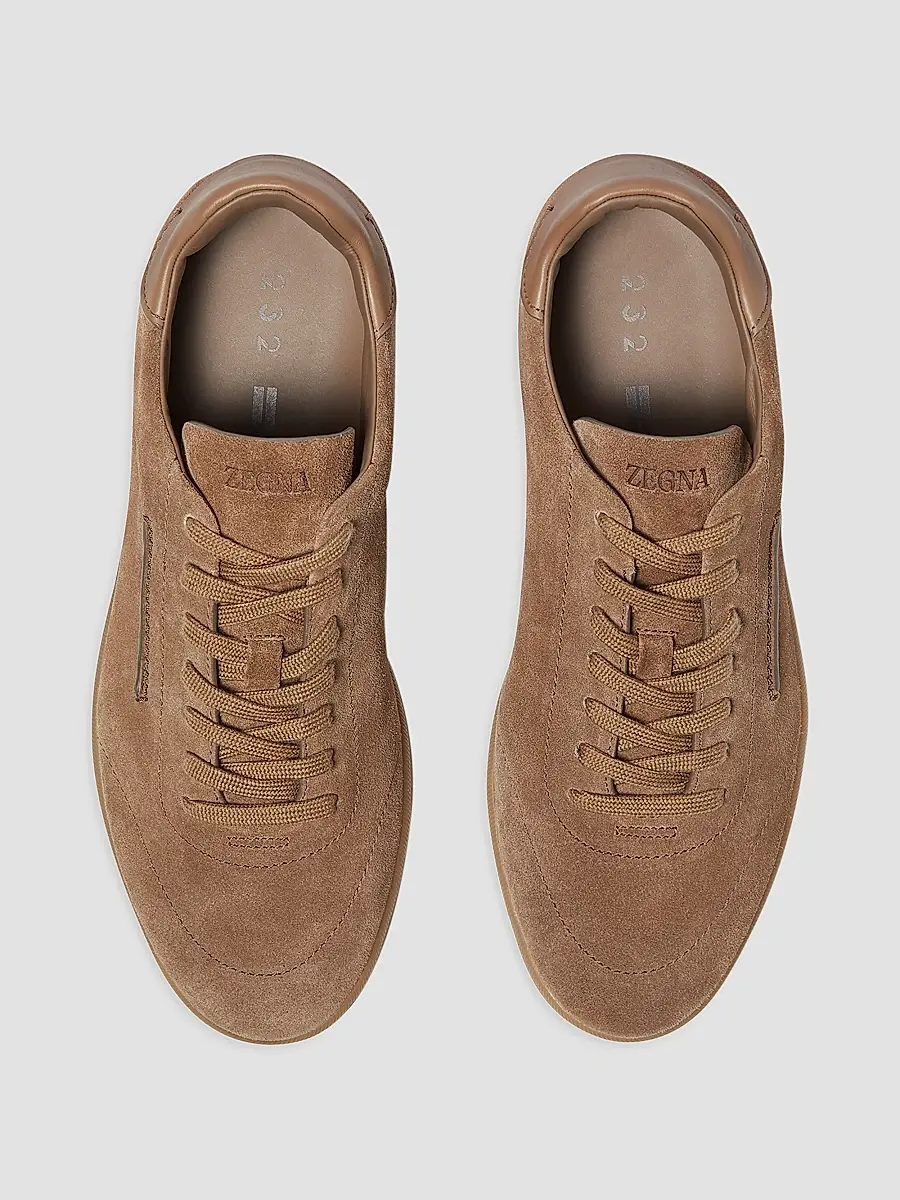 Zegna Men's 232 Suede Sneakers | Thumbnail 4