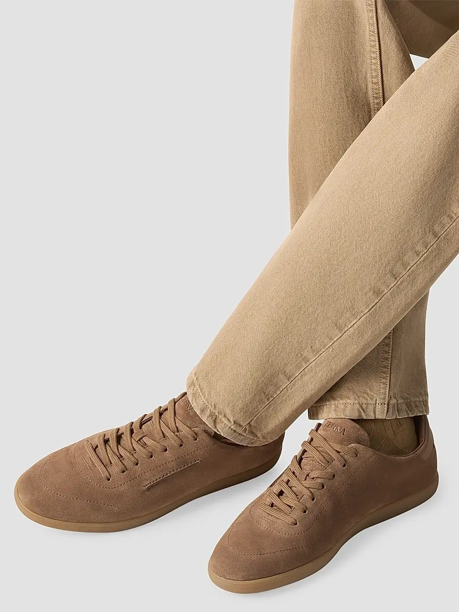 Zegna Men's 232 Suede Sneakers | Thumbnail 6