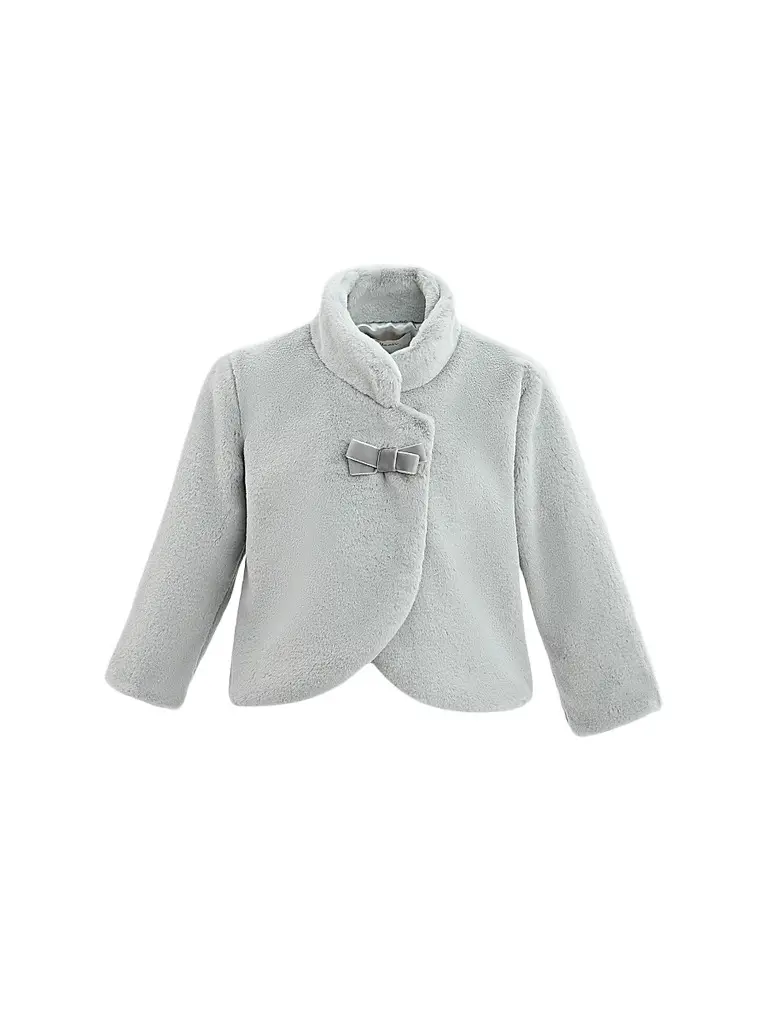 Tulleen Baby Girl's Plush Asymmetrical Coat - Grey 24 Months | Image 1 Tulleen Baby Girl's Plush Asymmetrical Coat - Grey 24 Months | Image 1