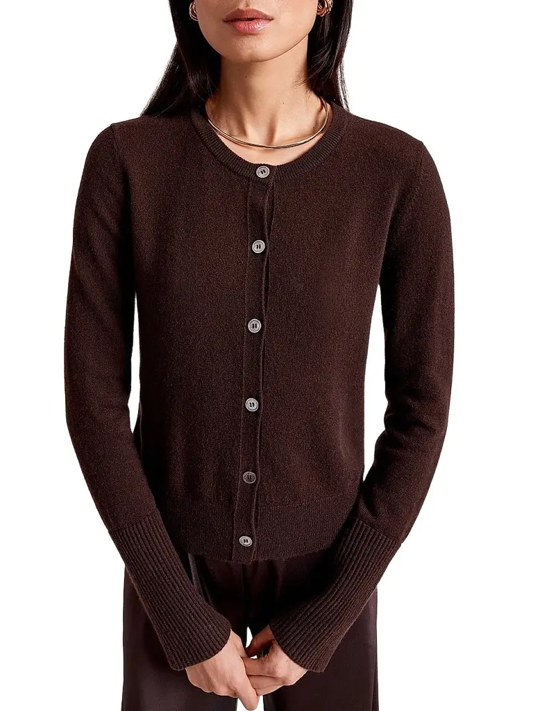 La Ligne Women's Cashmere Cardigan - Chocolate | Image 1 La Ligne Women's Cashmere Cardigan - Chocolate | Image 1