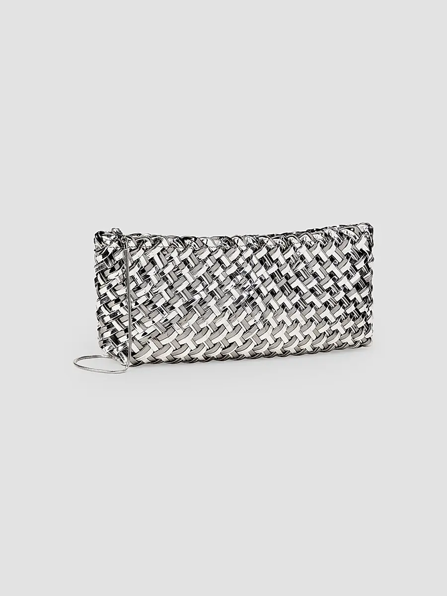 Naghedi Women's Gala Double Weave Metallic Clutch Bag | Thumbnail 4 Naghedi Women's Gala Double Weave Metallic Clutch Bag | Thumbnail 4