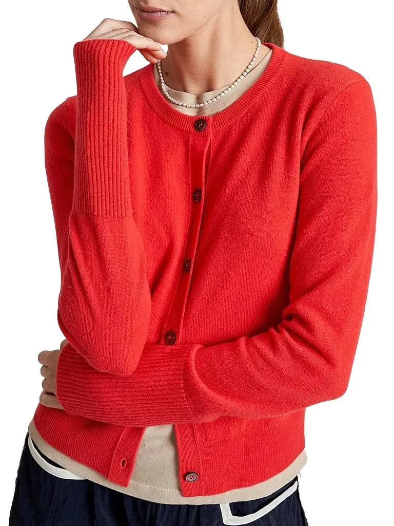 La Ligne Women's Cashmere Cardigan - Coral | Image 1 La Ligne Women's Cashmere Cardigan - Coral | Image 1