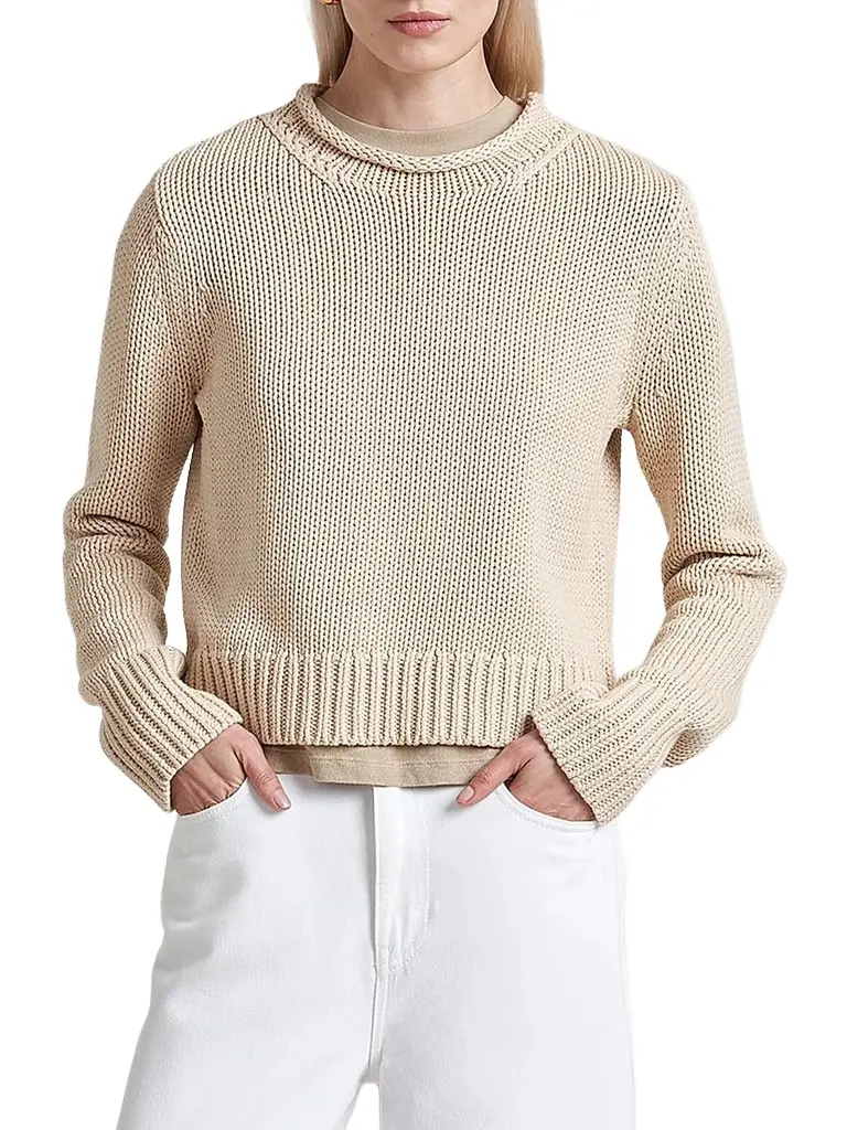 La Ligne Women's Solid Mini Marina Sweater - Sand | Image 1 La Ligne Women's Solid Mini Marina Sweater - Sand | Image 1