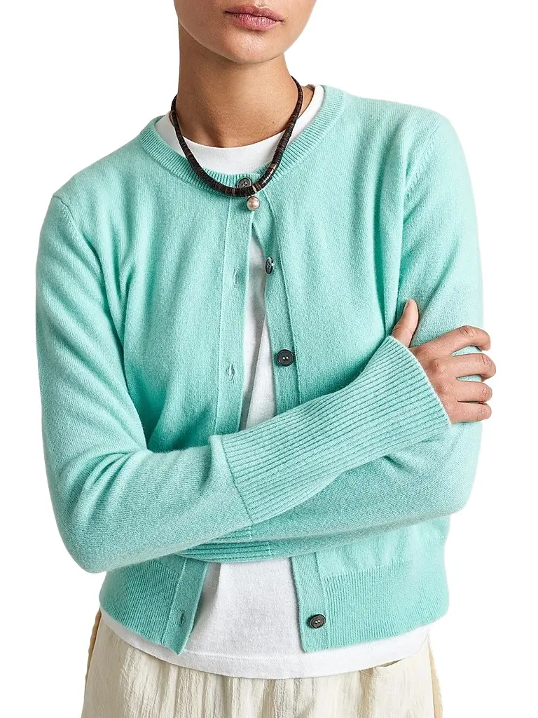 La Ligne Women's Cashmere Cardigan - Aqua | Image 1 La Ligne Women's Cashmere Cardigan - Aqua | Image 1