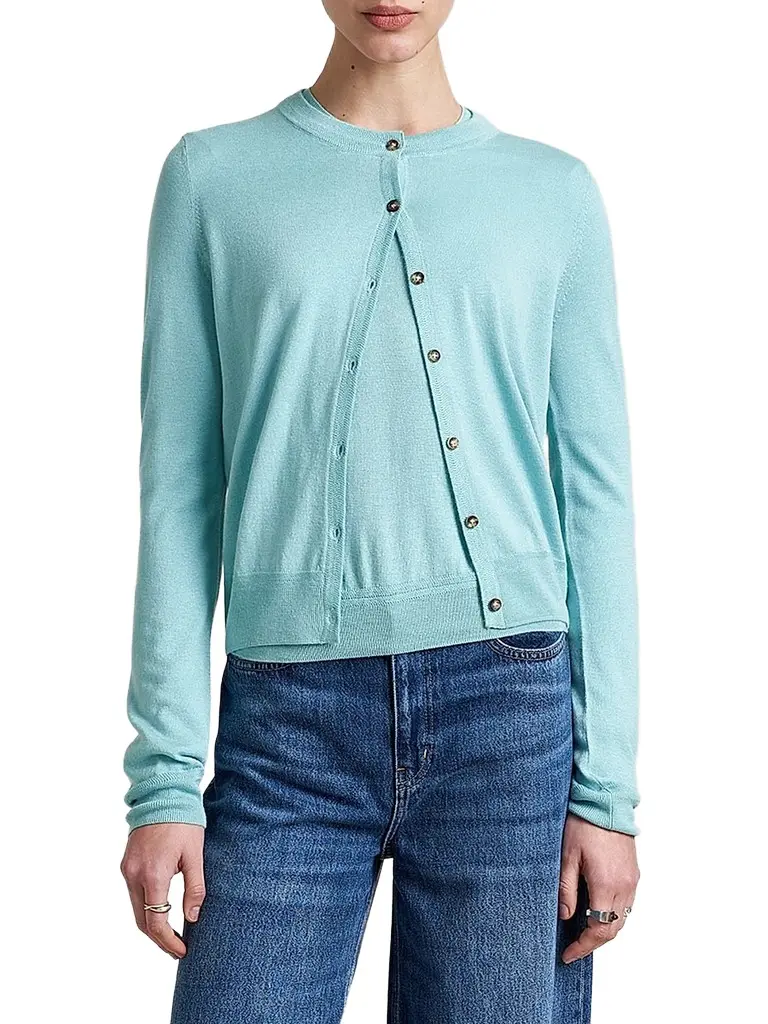 La Ligne Women's Ben Cardigan - Aqua | Image 1 La Ligne Women's Ben Cardigan - Aqua | Image 1