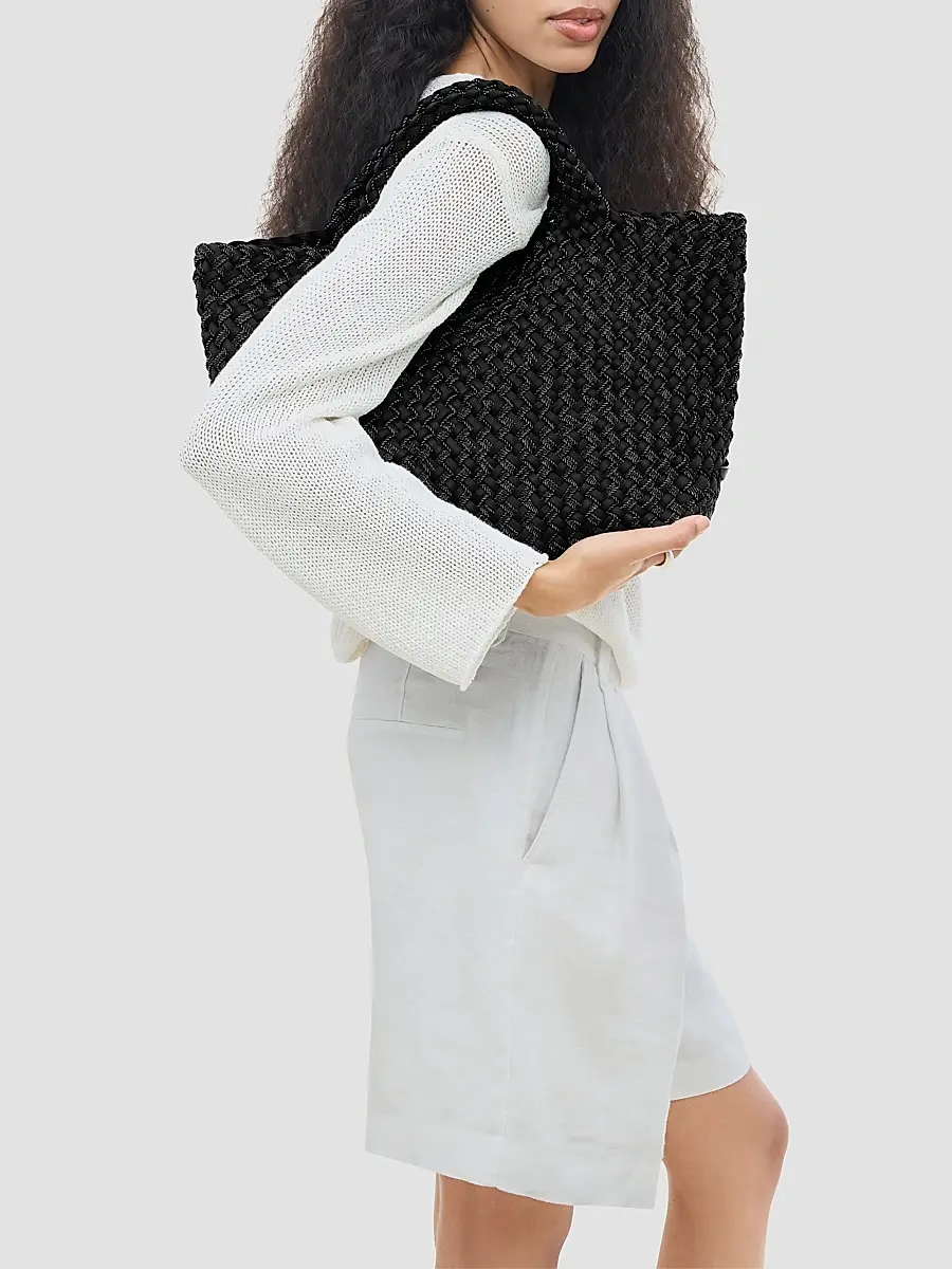 Naghedi Women's St. Barths Medium Double Weave Tote Bag | Thumbnail 3 Naghedi Women's St. Barths Medium Double Weave Tote Bag | Thumbnail 3