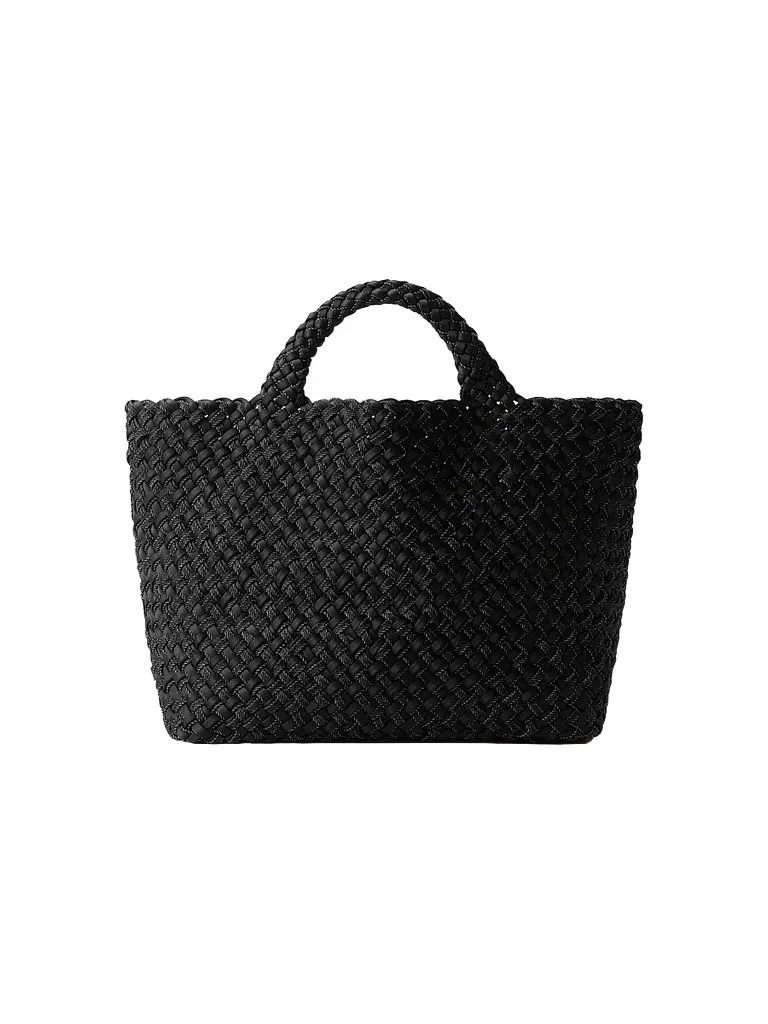 Naghedi Women's St. Barths Medium Double Weave Tote Bag - Jet | Image 1 Naghedi Women's St. Barths Medium Double Weave Tote Bag - Jet | Image 1