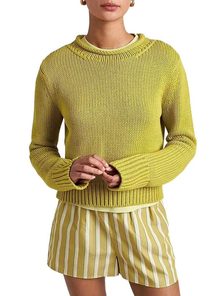 La Ligne Women's Solid Mini Marina Sweater - Key Lime | Image 1 La Ligne Women's Solid Mini Marina Sweater - Key Lime | Image 1