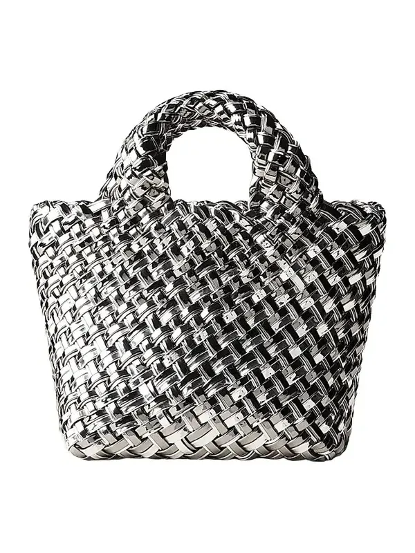 Women's St. Barths Petit Double Weave Metallic Top Handle Bag