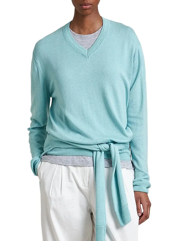 La Ligne Women's Ben V-Neck Sweater - Aqua | Image 1 La Ligne Women's Ben V-Neck Sweater - Aqua | Image 1
