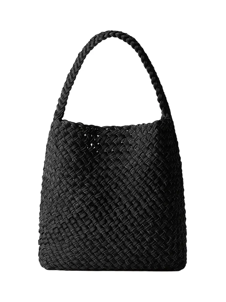Naghedi Women's Nomad Medium Double Weave Denim Hobo Shoulder Bag - Jet | Image 1 Naghedi Women's Nomad Medium Double Weave Denim Hobo Shoulder Bag - Jet | Image 1