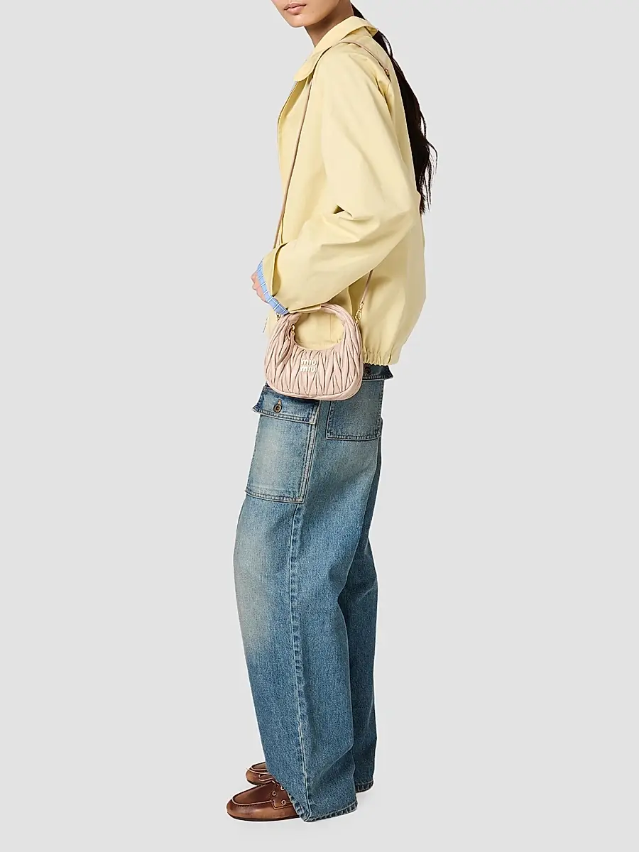Miu Miu Women's Wander Matelassé Nappa Leather Hobo Mini-Bag | Thumbnail 2 Miu Miu Women's Wander Matelassé Nappa Leather Hobo Mini-Bag | Thumbnail 2