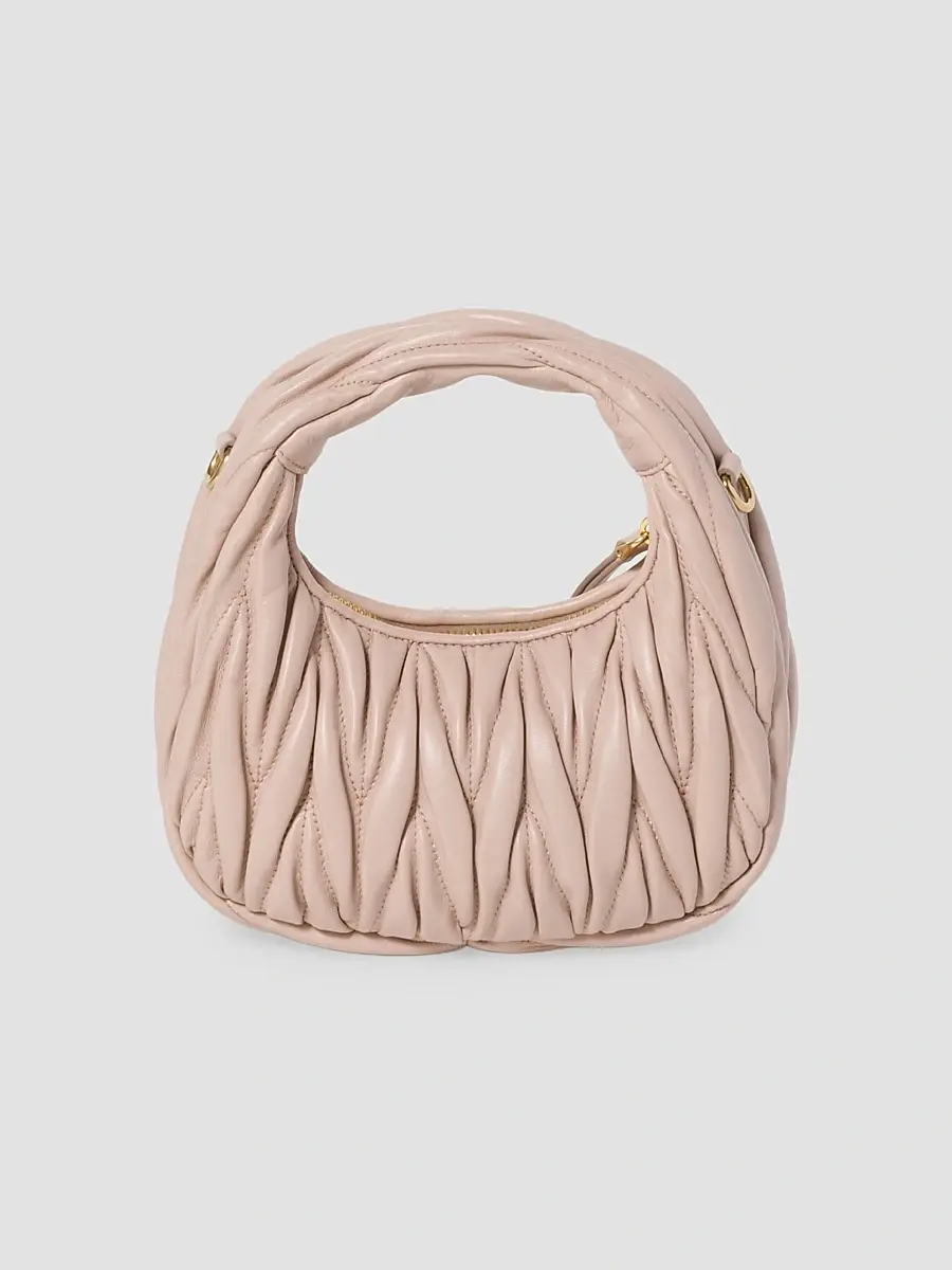 Miu Miu Women's Wander Matelassé Nappa Leather Hobo Mini-Bag | Thumbnail 4 Miu Miu Women's Wander Matelassé Nappa Leather Hobo Mini-Bag | Thumbnail 4